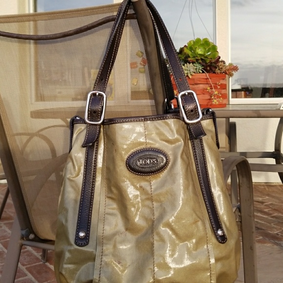 Tod's Handbags - Tod's G Line Sacca Olive Coated Tote